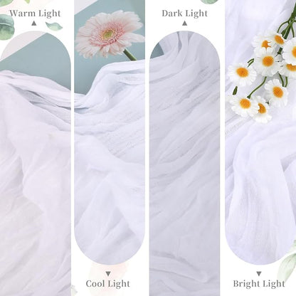 3 Pack White Cheesecloth Table Runner - Image 8