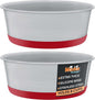 Master Pet Supply Stainless Steel Dog Bowls Set of 2 with Extra Thick Silicone Base - 8 Cup (64 oz) Crimson Red, Non-Slip, Dishwasher Safe Metal Bowls, Pet Dog Food Bowl for Dogs, Cats, Anti Rust