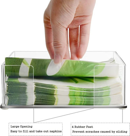 Square Acrylic Napkin Holder for Table Clear Servilletero for Paper Napkin | - Image 5