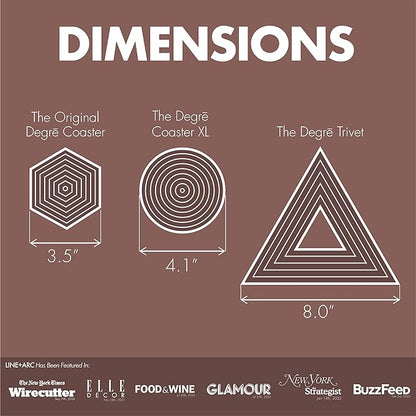 LINE+ARC Extra Thick Silicone Coasters (As Seen in NYTimes WireCutter) Waterproof Anti-Stain Heat-Safe Dishwasher-Safe Degrē Coasters XL (Set of 6 Joshua Tree) Outdoor Rubber Mid-Century Modern