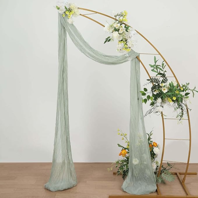 Efavormart 20ft Sage Green Gauze Cheesecloth Wedding Arch Drapery Fabric - Image 5