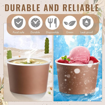 Jingmore Paper Ice Cream Cups 9oz Colored Disposable Dessert Bowls - Image 7