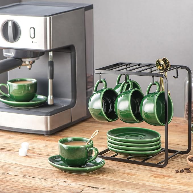 vicrays Ceramic Espresso Coffee Cups - 4 oz Porcelain Espresso Cups Set - Set - Image 7