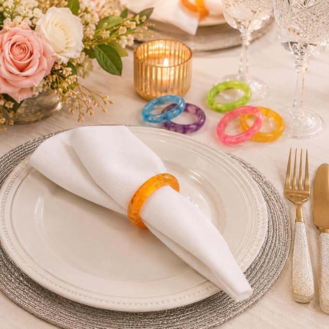 Epoxy Resin Napkin Rings, fits cloth and paper napkins, farmhouse modern style - Image 7