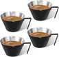 4 Pc Stainless Steel Espresso Shot Cups, 3.4oz/100ml, V-Shaped Mouth by carrottimes