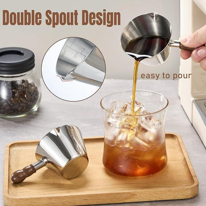 Baalaka 3.4oz Espresso Cups Set 2, Stainless Steel - Image 3