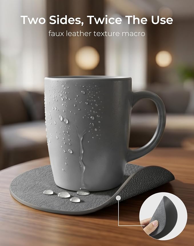 Leetaltree Reversible Leather Coasters Set of 18 - Image 2