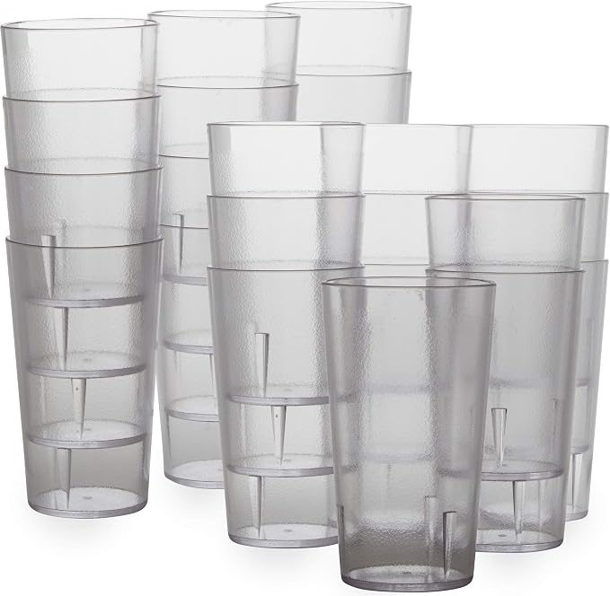 Restaurant Grade, BPA-Free 12oz Clear Plastic Cups 24pk. Super Durable by FoodRestaurantSupplies