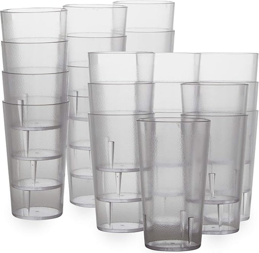 Restaurant Grade, BPA-Free 12oz Clear Plastic Cups 24pk. Super Durable by FoodRestaurantSupplies