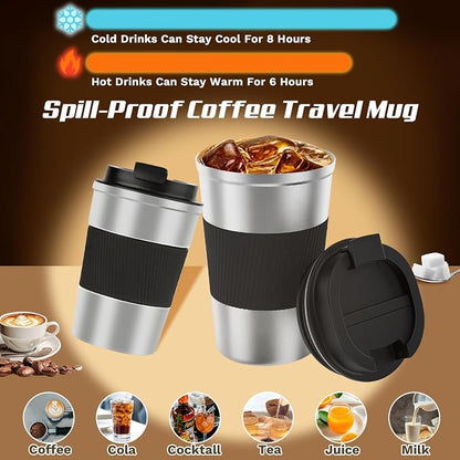 Vacuum Insulated Stainless Steel Travel Coffee Mug, Leak Proof Cup - Image 2
