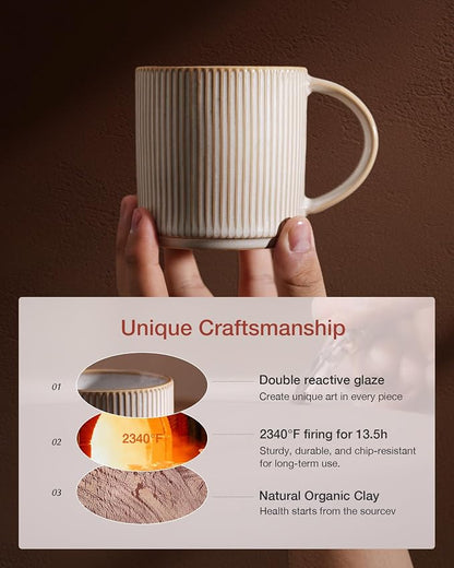 famiware Coffee Mug Set for 6, Star 12 oz Catering Mugs Cup Set - Image 3