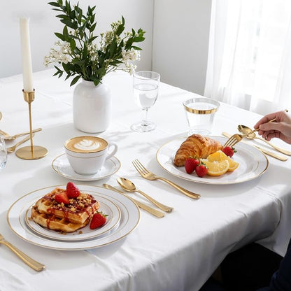 350Piece Gold Dinnerware Set for 50 Guests - Image 7