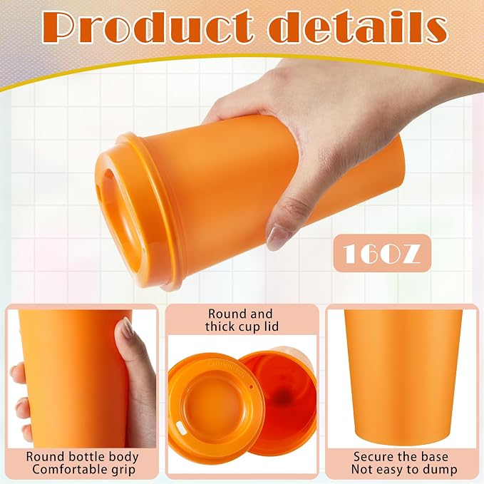 FillTouch 12 Pcs 16 oz Reusable Coffee Cups - Image 3