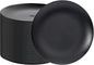 EI enjonirinjonir 80pcs Black Plastic Plates Disposable for Dinner,10.25inch Party Plates Disposable Heavy Duty,Elegant Matte Plastic Plate Frosted is Ideal for Wedding/Birthday//Tables Decoration