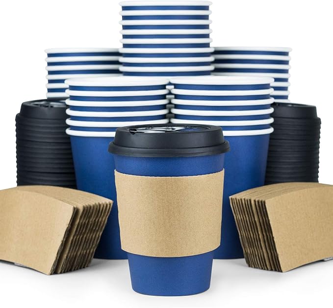 Disposable Coffee Cups With Lids - 12 oz To Go Coffee Cup. Travel Cups Hold - Image 5