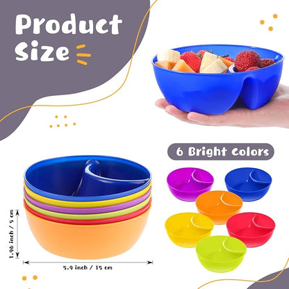 Weewooday Snack and Dip Bowls, Chips Serving Bowls Anti Soggy Divided Bowl - Image 2