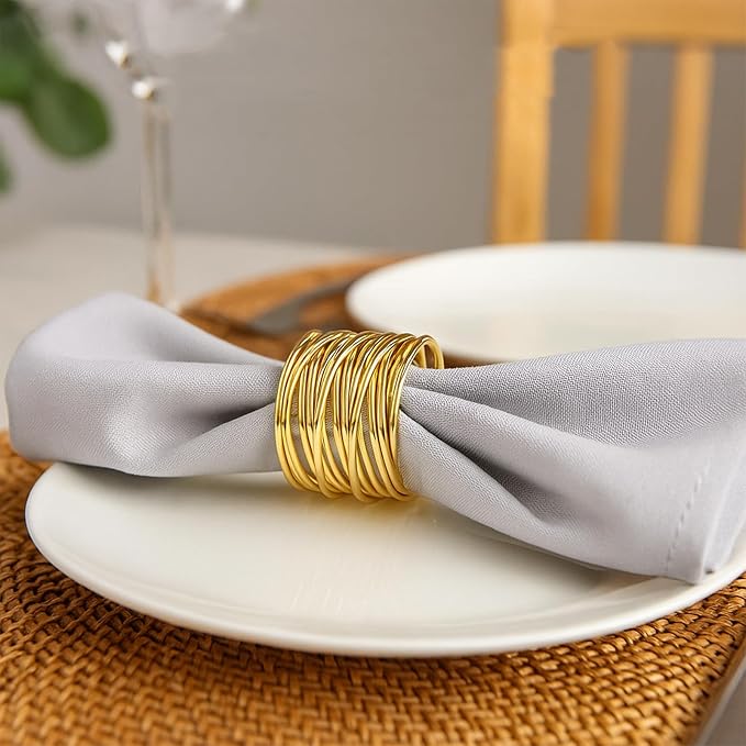 6 PCS Gold Metal Napkin Rings - Image 6