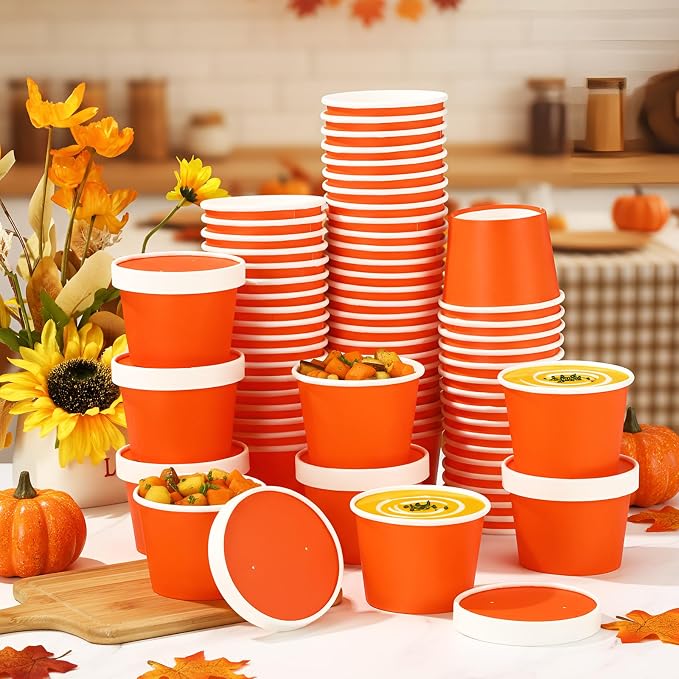 Fulmoon 100 Pack Paper Soup Containers - Image 3