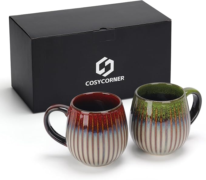 CosyCorner Ceramic Coffee Mugs, 17 oz Large Coffee Cups, Couple Coffee Mugs Set - Image 4