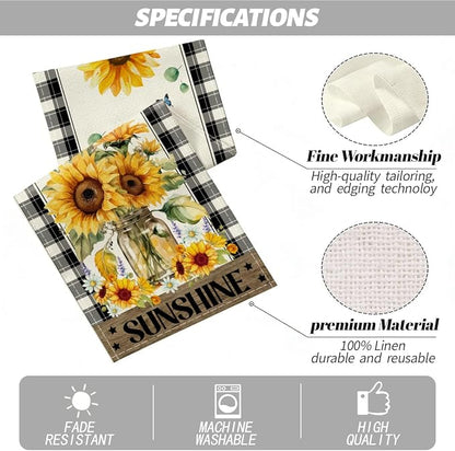 Sunflower Table Runner, Buffalo Floral Table Runners Decorations | Sunflower - Image 2