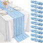 10 Pack Light Blue Table Runner 10FT Gauze Cheesecloth Table Runner | 21x120 by Dugpit