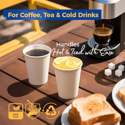 Fit Meal Prep 200 Pack 12 oz Disposable Paper Coffee Cups, Premium Hot Cups - Image 4