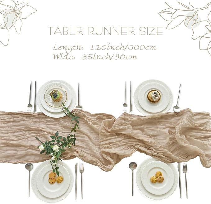 IVAPUPU Nude Table Runner 120 Inches - Image 3