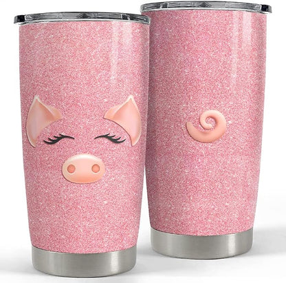 SANDJEST Pig Tumbler Glitter 20oz Tumblers by SANDJEST