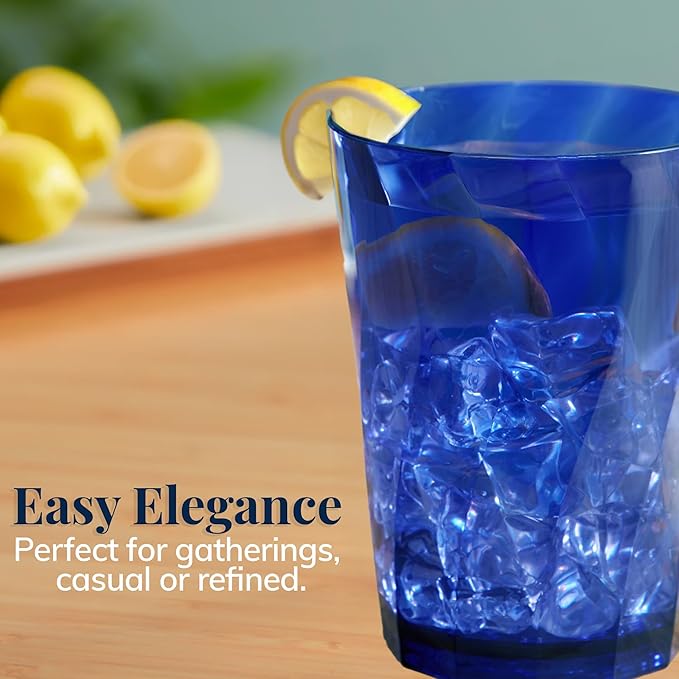 US Acrylic Optix Plastic Reusable Drinking Glasses 14oz Rocks Cups in Jewel - Image 5
