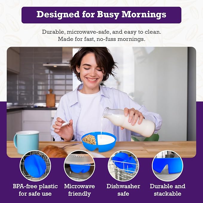 Just Solutions Crunch Anti-Soggy Cereal Bowl - Image 6
