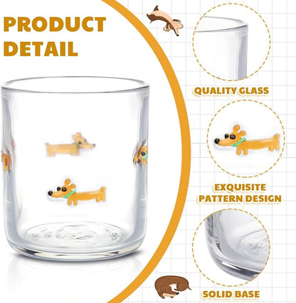 SiliFine 2 Pcs Dachshund Icon Juice Glasses - 14oz Cute Dog Stemless Wine - Image 5