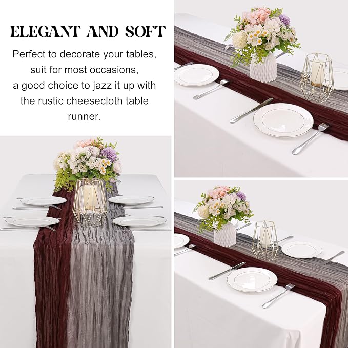10Ft Cheesecloth Table Runner Boho Gauze Rustic Tie-Dye Long Vintage Romantic - Image 3