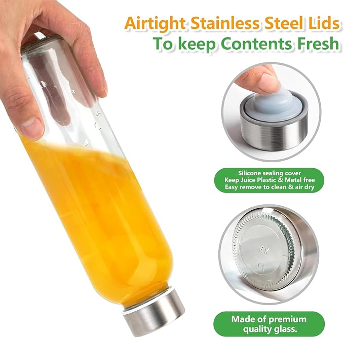 Zukro 18 oz Glass Water Bottles - Image 4