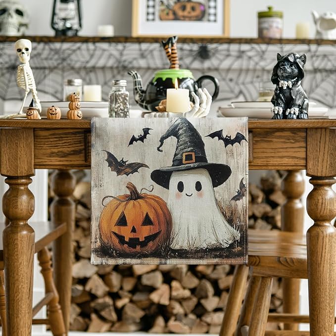 Artoid Mode 210 GSM Halloween Table Runner 13x108 Inch Home Party Decor | - Image 2