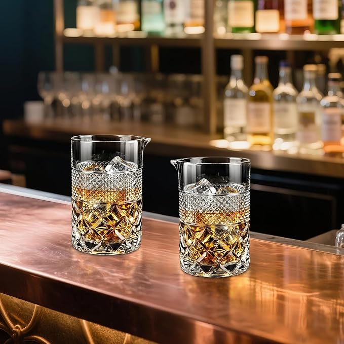 2pcs Cocktail Mixing Glass Bartender | 24oz Crystal Bar Stirring Glass | Old - Image 6