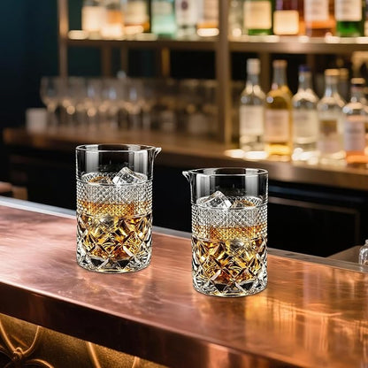 2pcs Cocktail Mixing Glass Bartender | 24oz Crystal Bar Stirring Glass | Old - Image 6