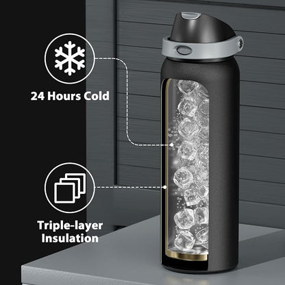40 oz Insulated Water Bottle for Sports: Meoky Stainless Steel Water Bottle - Image 4