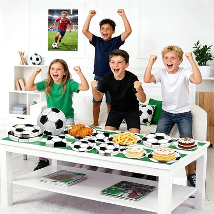 180Pcs Soccer Party Supplies Paper Plates and Napkins Serve 60 | Disposable - Image 7