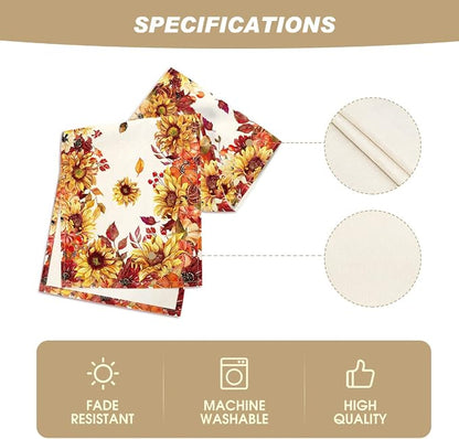 Artoid Mode 210 GSM Fall Table Runner 13x48 Inch Home Party Decor | Sunflower - Image 5