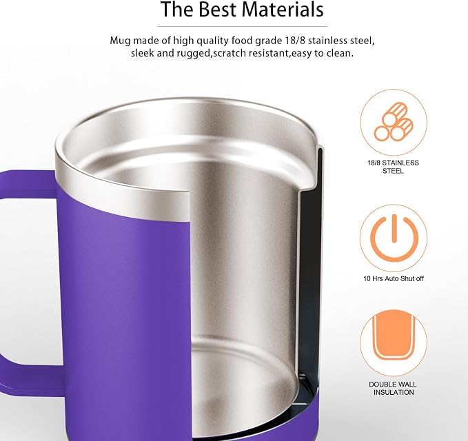 Coffee Warmer with Mug Set, Self Heating Coffee Mug with USB Powered, 131°F - Image 2