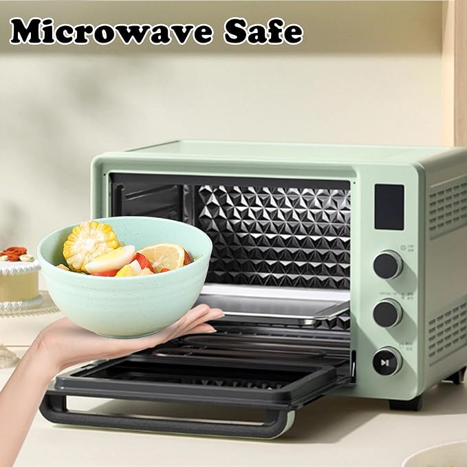 Unbreakable Wheat Straw Cereal Bowls Set of 4, 24 OZ Microwave and Dishwasher - Image 7