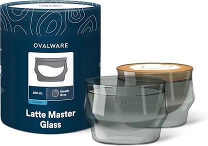 ovalware 8.5oz Double Wall Latte Cups, Latte Set of 2 by Ovalware