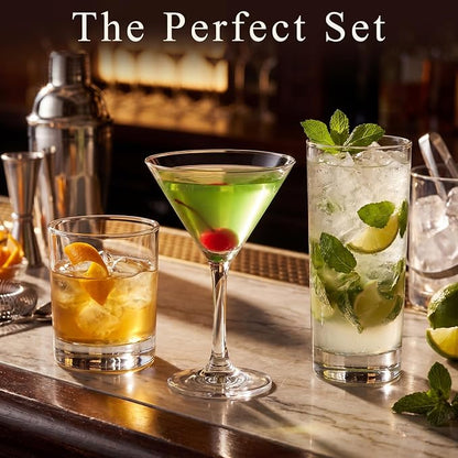 Mixed Cocktail Glasses Set of 12 - Image 4