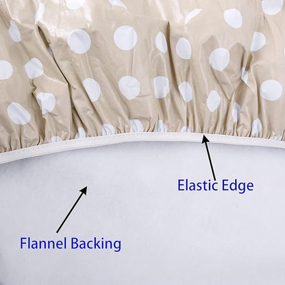 Walrus Round Vinyl Fitted Tablecloth with Flannel Backing Elastic Edge Design Table Cover Waterproof Oil-Proof PVC Table Cloth Stain-Resistant Best for 45"-56" Round