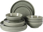 Gibson Elite Eclipse Swirls Plates and Bowls Sets, 12-Piece Stoneware by GibsonHomewares