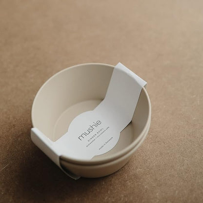 mushie Round Dinnerware Bowls for Kids | Made in Denmark, Set of 2 (Vanilla)