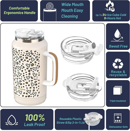 Hydraful 64 oz Tumbler with Handle and Straw - Image 2