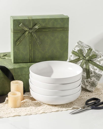 Pasta Bowls Set of 4, Stoneware 34 oz Salad Bowls, Ceramic Bowl Plates - Image 7