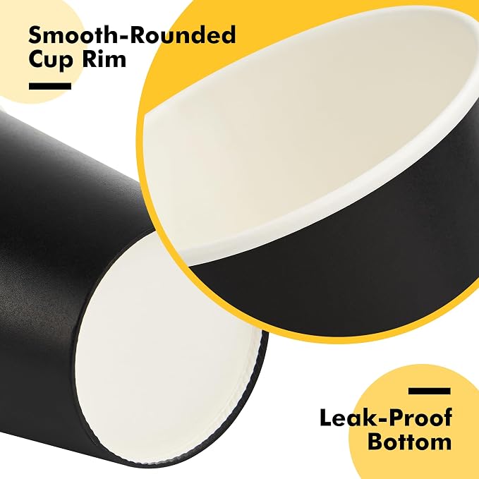 RACETOP Coffee Cups with Lids 12 oz, 100 Pack Disposable To Go Cups, To-go - Image 4