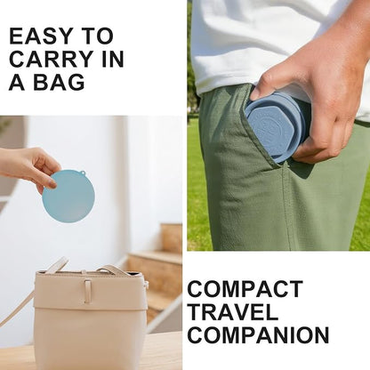 Collapsible Travel Cup with Lid - 6oz Mini Silicone Folding Cup with Stainless - Image 6